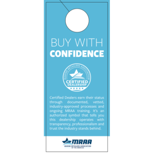 MRAA Certified Dealership Door Hanger Blue Side