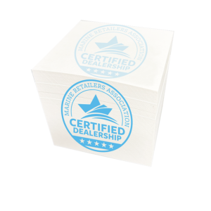 Post It Note Block with the MRAA Certified Dealership Printed on all four sides and screened back on the face of the sheet